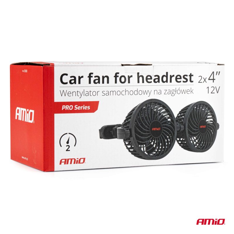Ventilátor do auta pre opierku hlavy 2x4" 12V – Obrázok 7