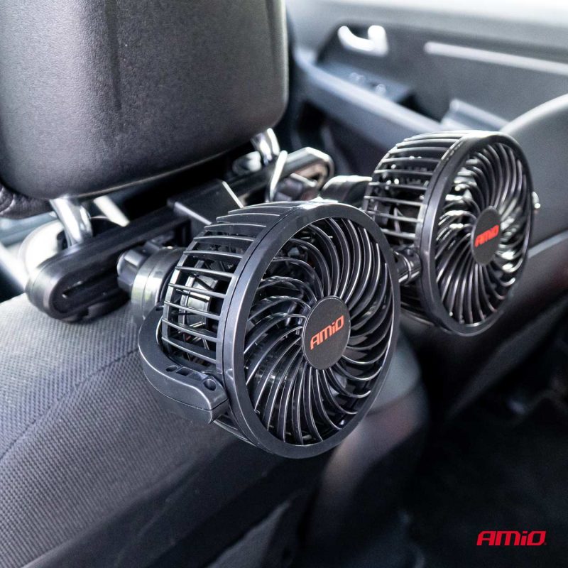 Ventilátor do auta pre opierku hlavy 2x4" 12V – Obrázok 2