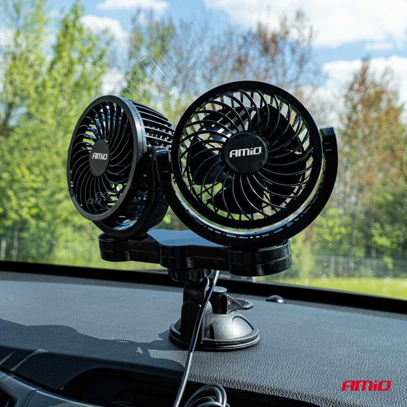 Ventilátor do auta s prísavkou 2x4" 24V – Obrázok 2