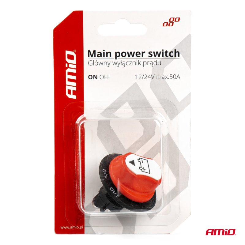 Hlavný vypínač autobatérie 12/24V max.50A AMiO-03025 – Obrázok 4