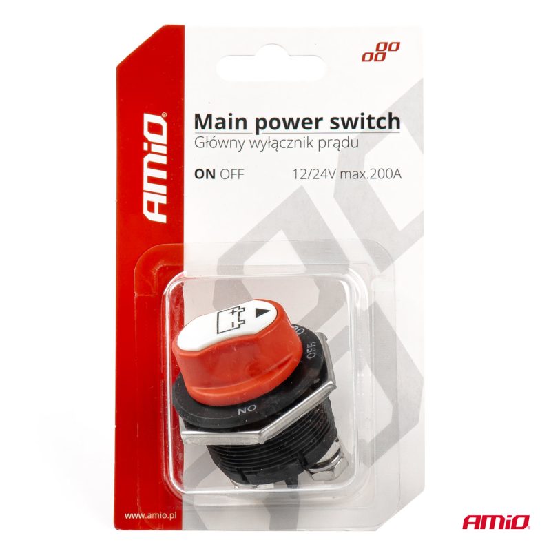 Hlavný vypínač autobatérie 12/24V max. 200A AMiO-03027 – Obrázok 4