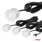 Parkovací asistent LED-GRAF 3D 4-senzorové bielé – Obrázok 4