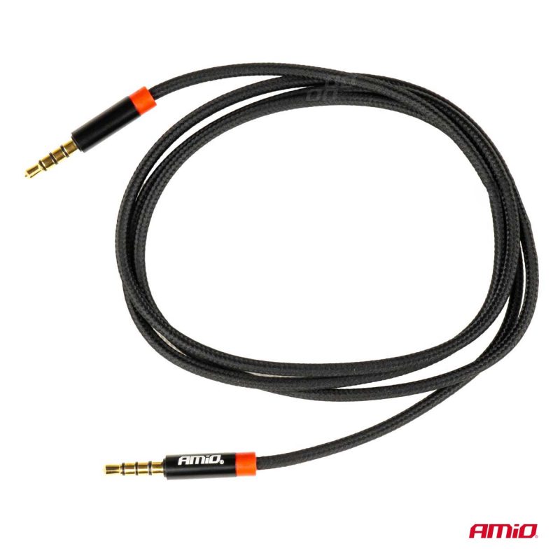 AUX kábel jack-jack 3,5mm 100 cm AMiO-03269 – Obrázok 2
