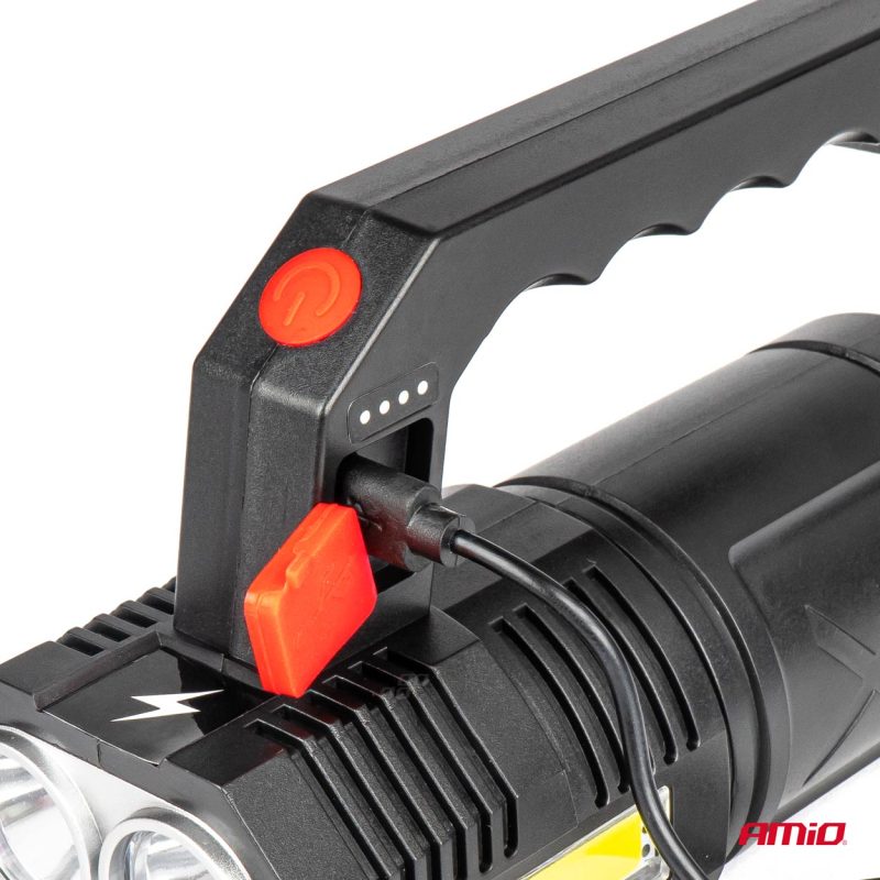 LED pracovná baterka 4LED + COB 1200mAh - 03273 – Obrázok 2