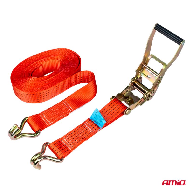 Upínací popruh na koleso 3-bodový s račňou 5000kg 50mm 3m AMiO-03317 – Obrázok 2