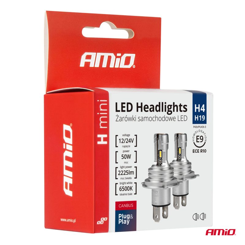 LED žiarovky hlavného svietenia H4/H19 H-mini Series AMiO-03331 – Obrázok 6