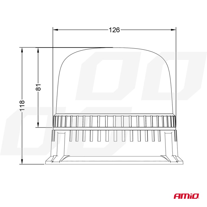 LED výstražný maják W25b 12/24V IP66 AMiO-03341 – Obrázok 6