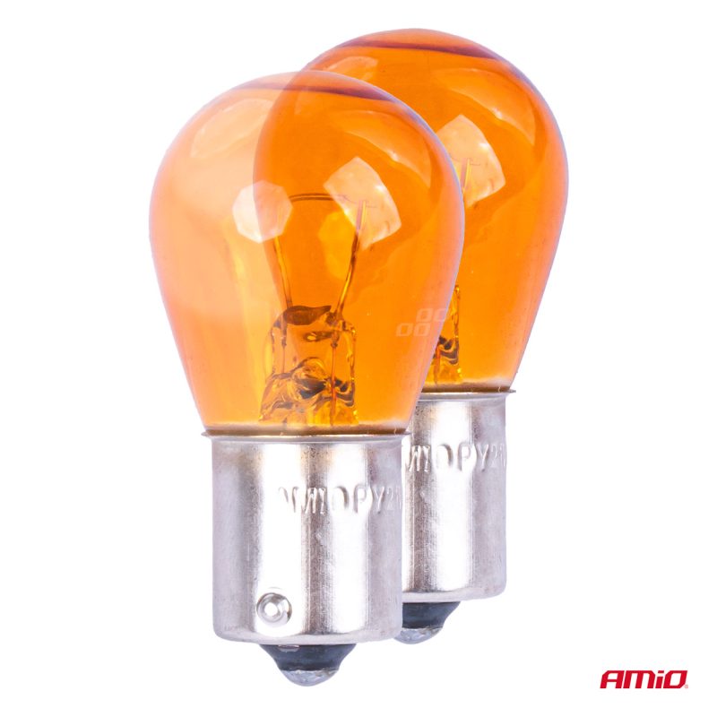 Halogénové žiarovky PY21W BAU15S 12V AMBER 2ks blister – Obrázok 2