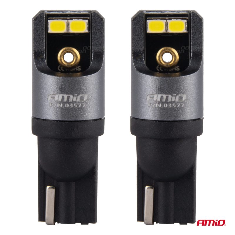LED žiarovky CANBUS PRO T10 W5W 4x2016 SMD biele 12V 24V AMIO-03577 – Obrázok 2