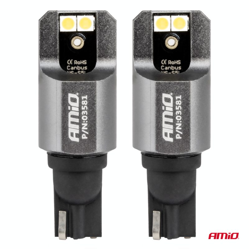 LED žiarovky FULL CANBUS PRO T15 W16W 4x3030 SMD Biela 12V/24V AMiO-03581 – Obrázok 2