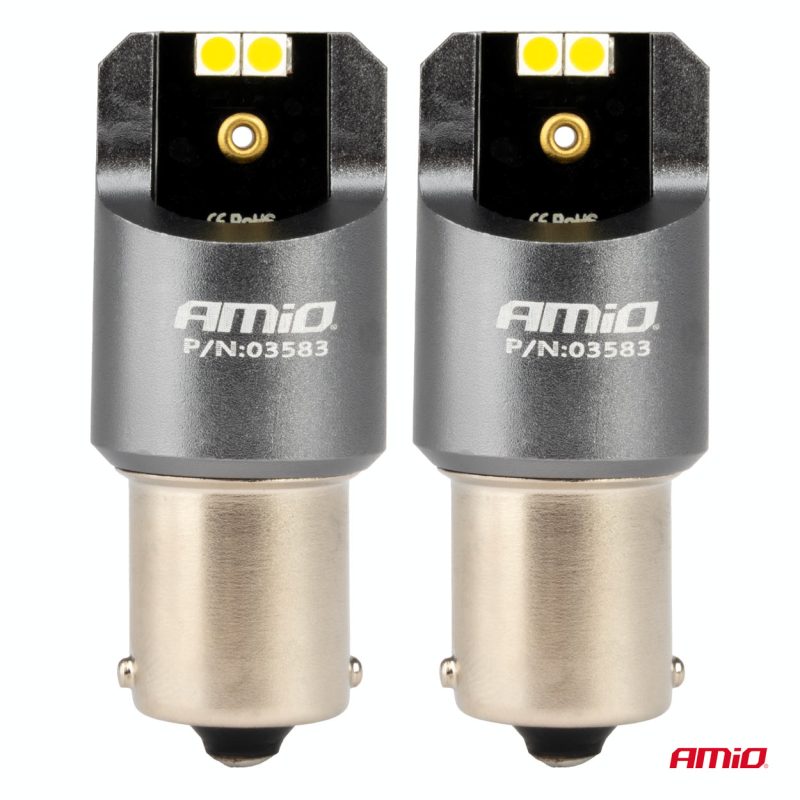 LED žiarovky CANBUS PRO series BA15S P21W 4x3030 SMD White 12/24V AMIO-03583 – Obrázok 2