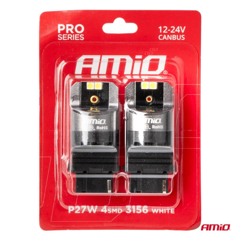 LED CANBUS PRO series 3156 P27W 4x3030 SMD White 12/24V CANBUS AMIO-03587 – Obrázok 4