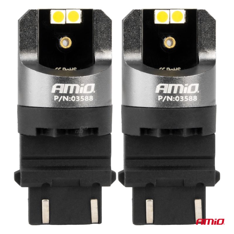 LED CANBUS PRO series 3157 P27/7W 4x3030 SMD White 12/24V CANBUS AMIO-03588 – Obrázok 2