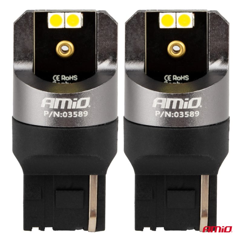 LED CANBUS PRO series 7440 W21W 4x3030 SMD White 12/24V CANBUS AMIO-03589 – Obrázok 2