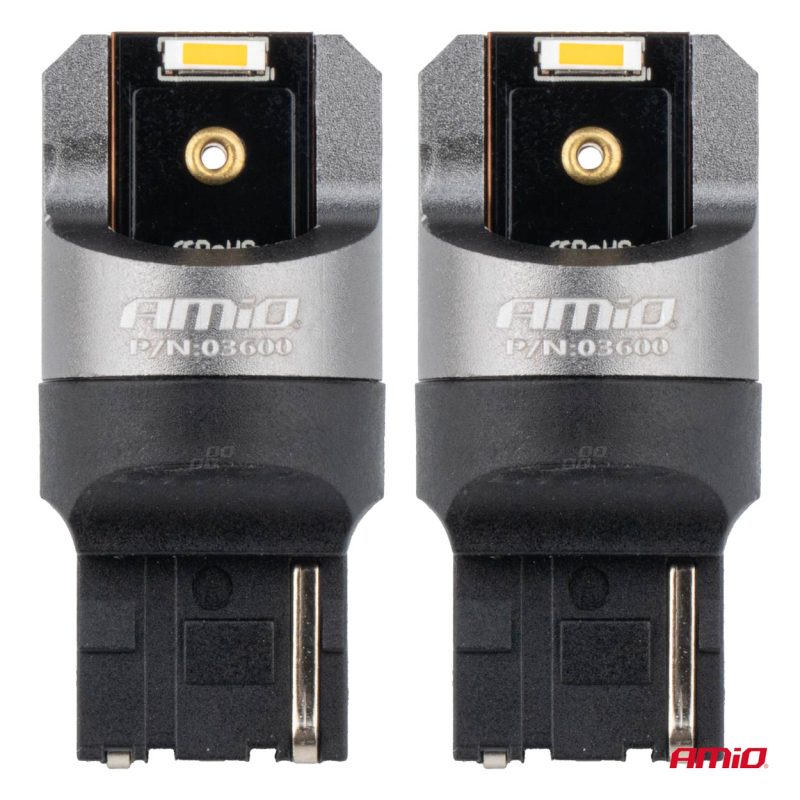 LED žiarovky FULL CANBUS PRO WY21W 2x1860 SMD amber 12V 24V AMIO-03600 – Obrázok 2