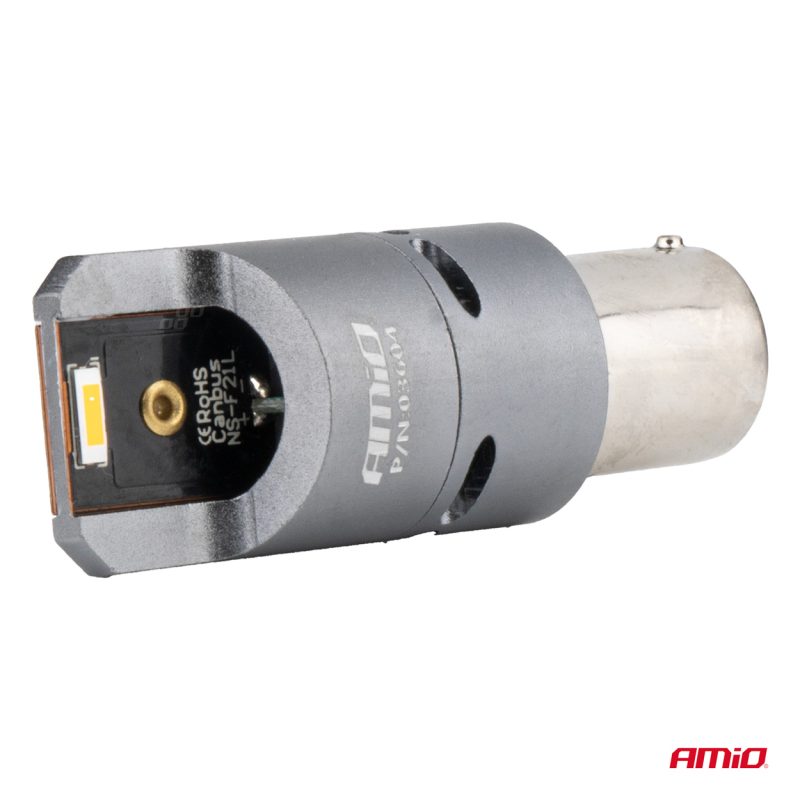 LED žiarovky FULL CANBUS PY21W 2x1860 SMD amber 12V 24V AMIO-03604 – Obrázok 3
