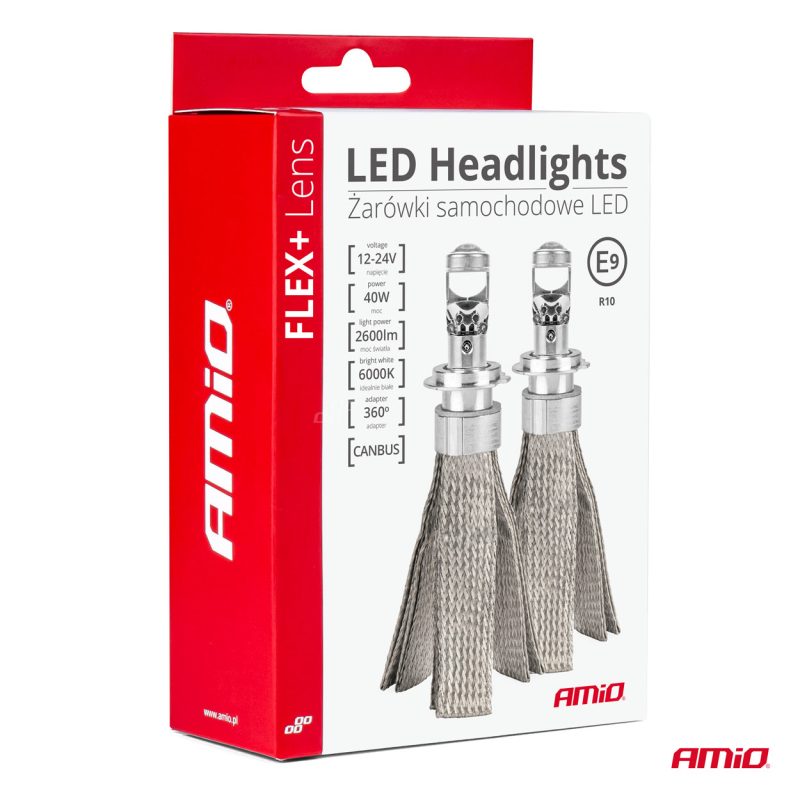 LED žiarovky hlavného svietenia H7 FLEX+ Lens Series AMiO-03660 – Obrázok 6