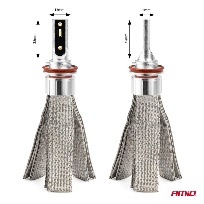 LED žiarovky hlavného svietenia FLEX+ H8 H9 H11 H16 canbus 6000K 12V 24V AMIO-03663 – Obrázok 2