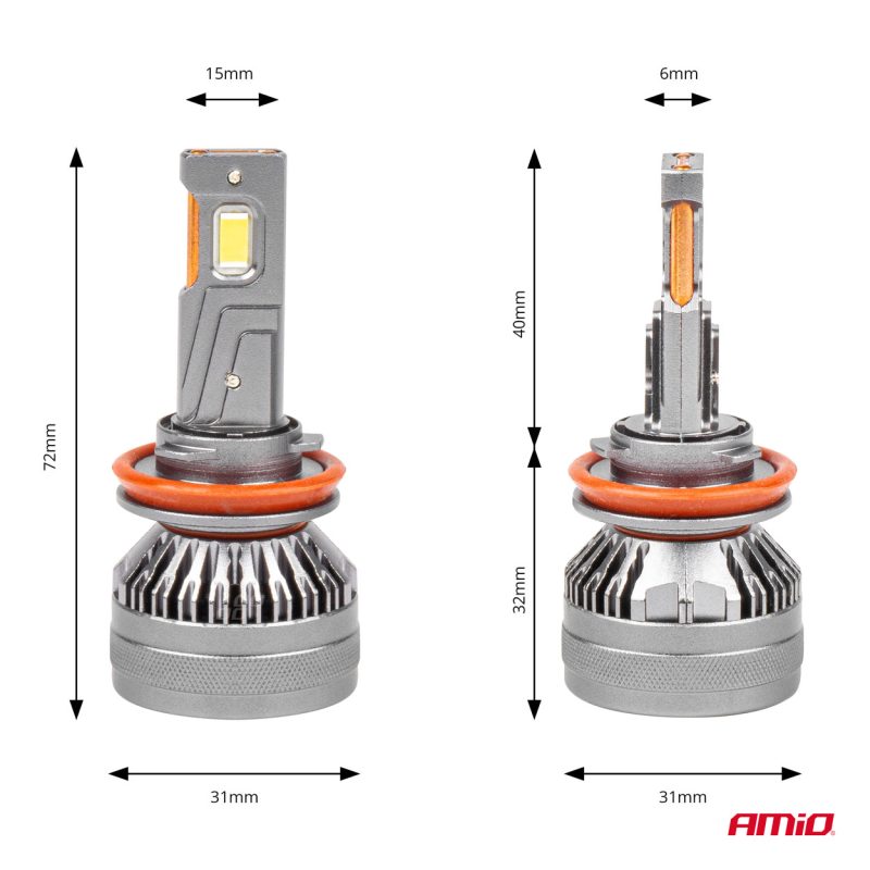 LED žiarovky hlavného svietenia H8/H9/H11/H16 HP séria Full Canbus AMiO-03677 – Obrázok 6