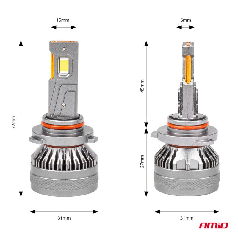 LED žiarovky hlavného svietenia HB3 9005/HIR1 9011/H10 HP séria Full Canbus AMiO-03678 – Obrázok 6