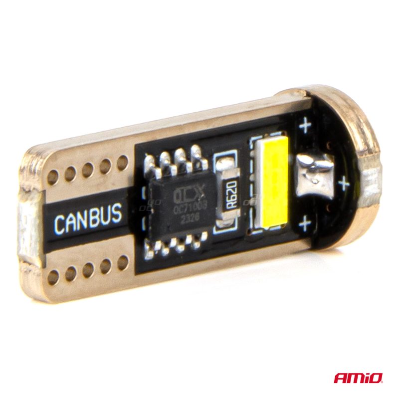 LED žiarovky CANBUS T10e W5W 3x2055 SMD White 12V/24V AMIO-03720 – Obrázok 3