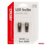 LED žiarovky CANBUS T10e W5W 3x2055 SMD White 12V/24V AMIO-03720 – Obrázok 4