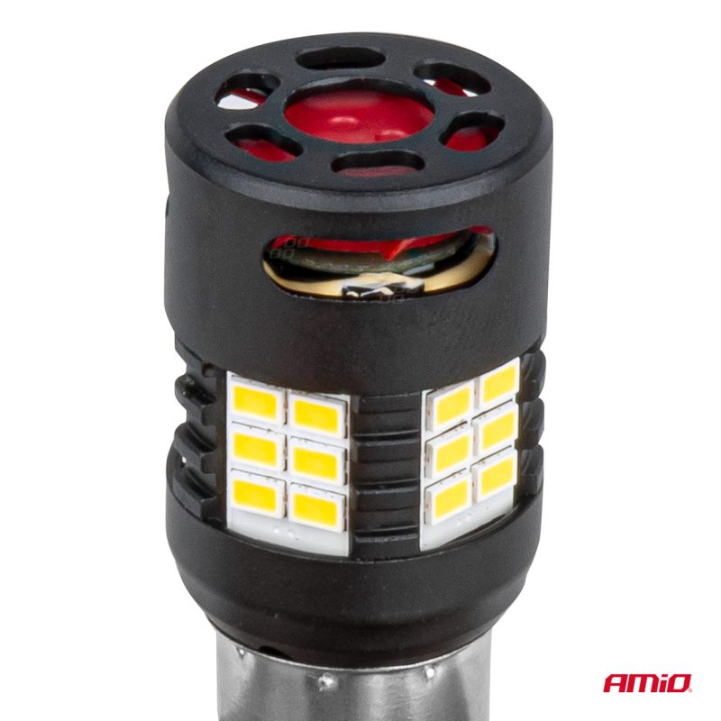 LED žiarovky CANBUS PRO series 1156 BA15S P21W R10W R5W 24x3020 SMD FAN White 12V/24V AMIO-03721 – Obrázok 3