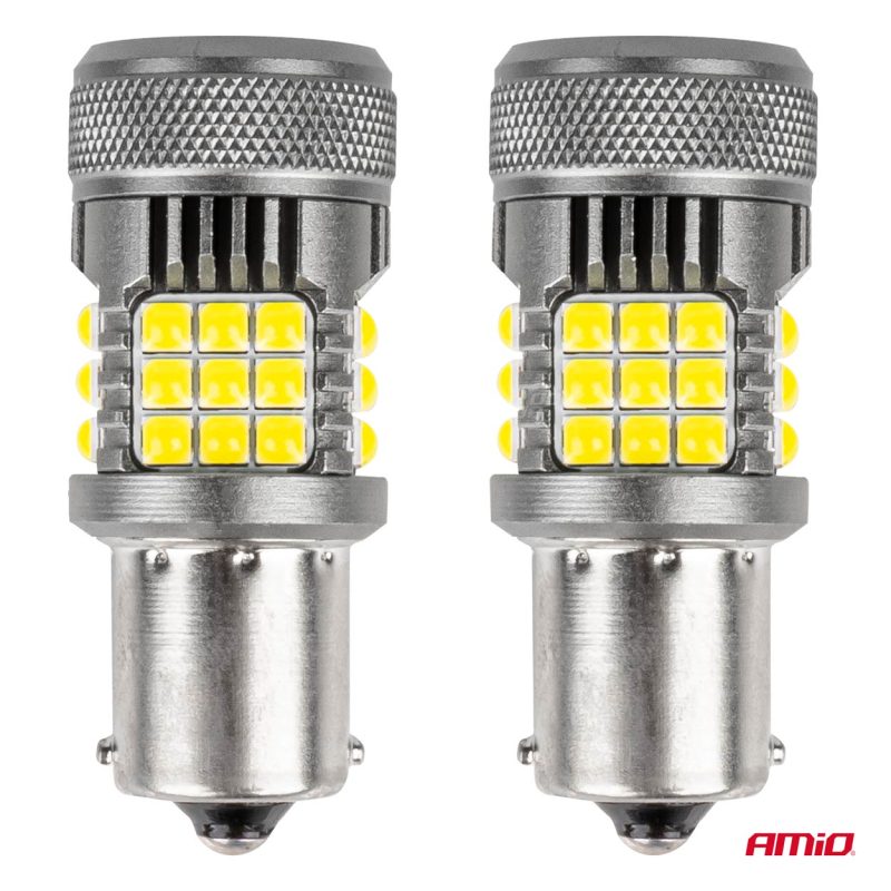 LED žiarovky CANBUS PRO series 1156 BA15S P21W R10W R5W 36x3030 SMD FAN White 12V/24V AMIO-03722 – Obrázok 2