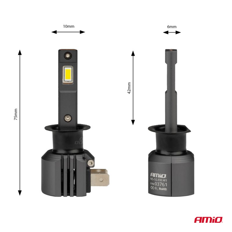 LED žiarovky X4-series AVIATOR H1 6500K max 44W AMIO-03761 – Obrázok 3