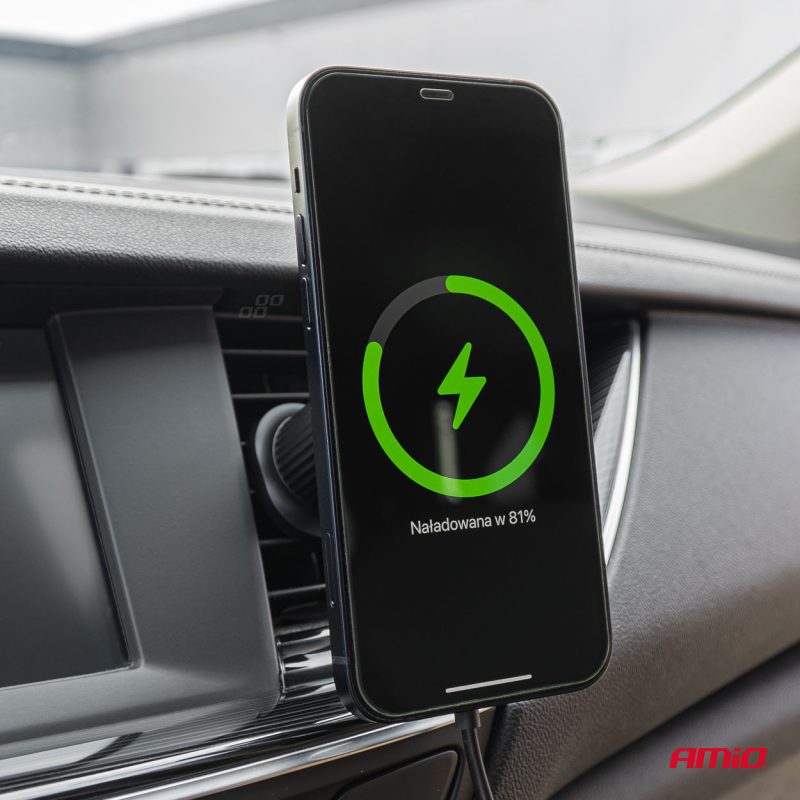 Magnetický držiak telefónu s bezdrôtovým indukčným nabíjaním My Mag 15W AMIO-03775 – Obrázok 4
