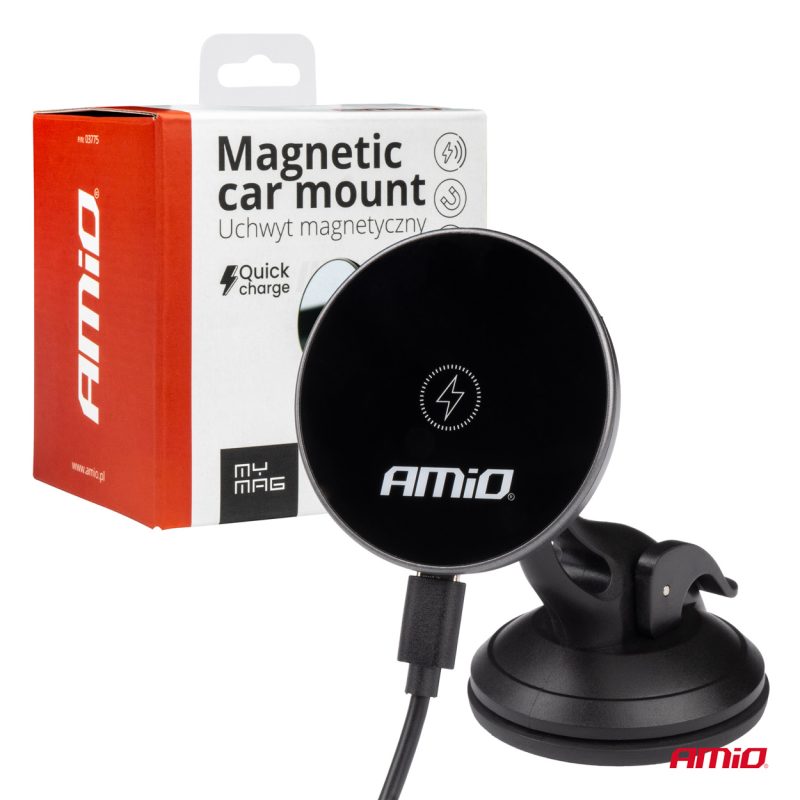 Magnetický držiak telefónu s bezdrôtovým indukčným nabíjaním My Mag 15W AMIO-03775 – Obrázok 5