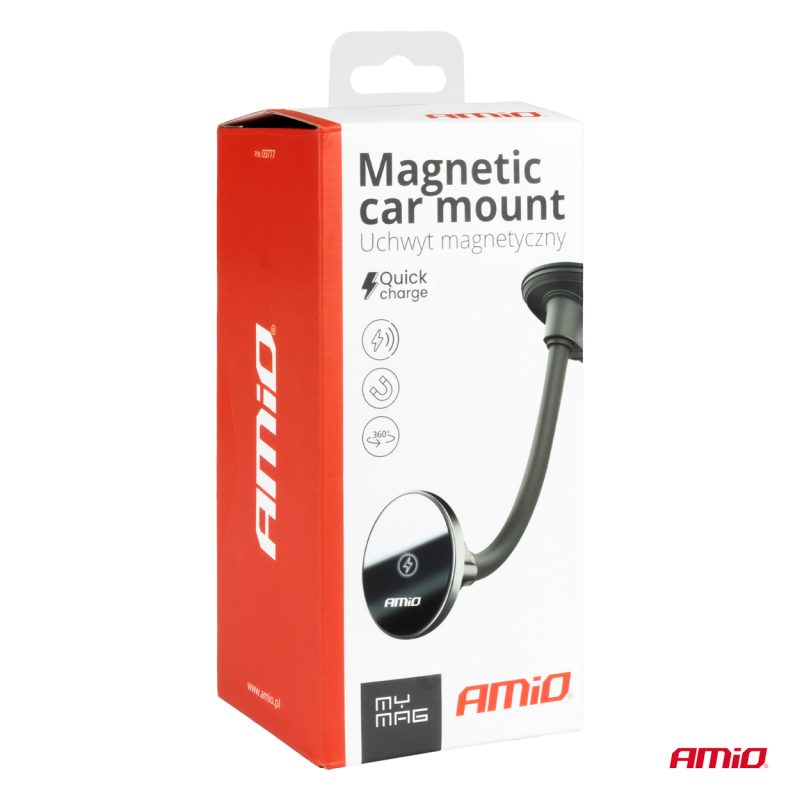 Magnetický držiak telefónu s bezdrôtovým indukčným nabíjaním 15W AMIO-03777 – Obrázok 6
