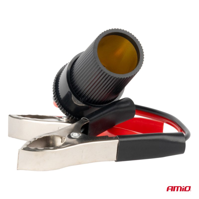 Adaptér do zásuvky zapaľovača s krokosvorkami 12V 24V 15cm AMiO-03803 – Obrázok 2