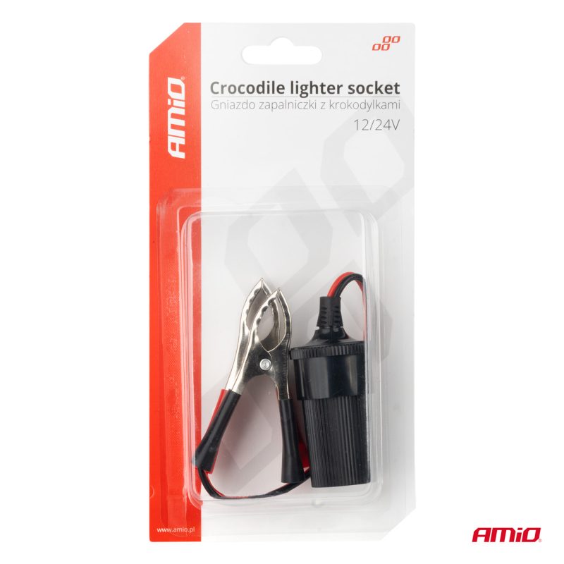 Adaptér do zásuvky zapaľovača s krokosvorkami 12V 24V 15cm AMiO-03803 – Obrázok 3