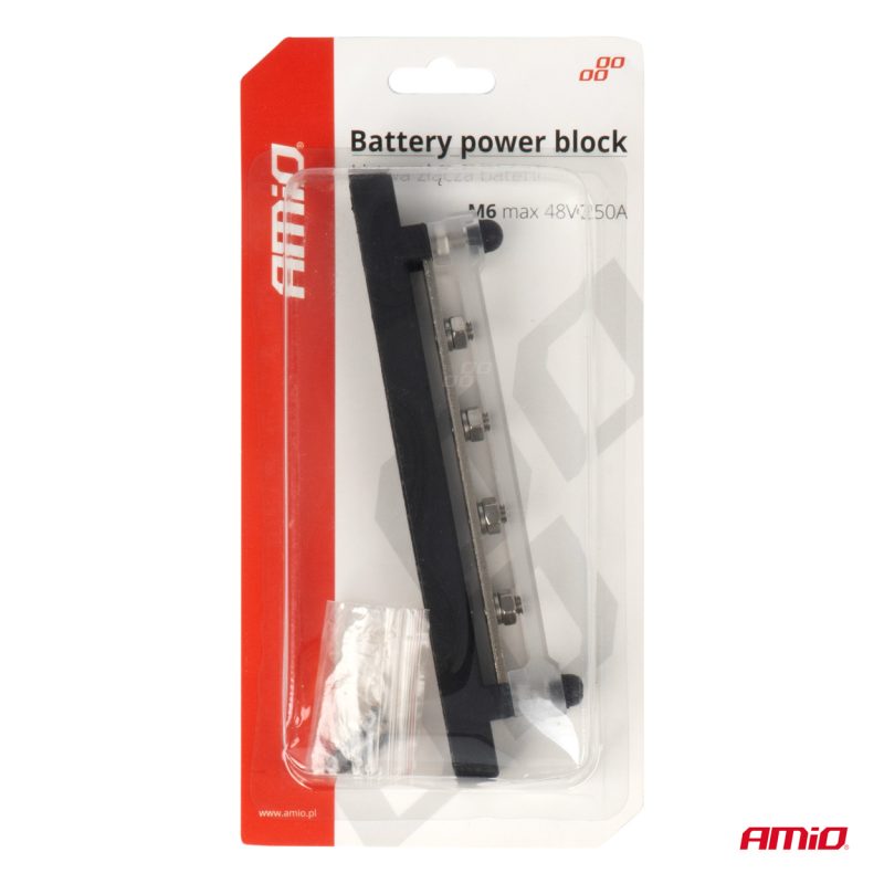 Uzemňovací blok plus prípojnica M6 12V - 48V 150A AMiO-03808 – Obrázok 4