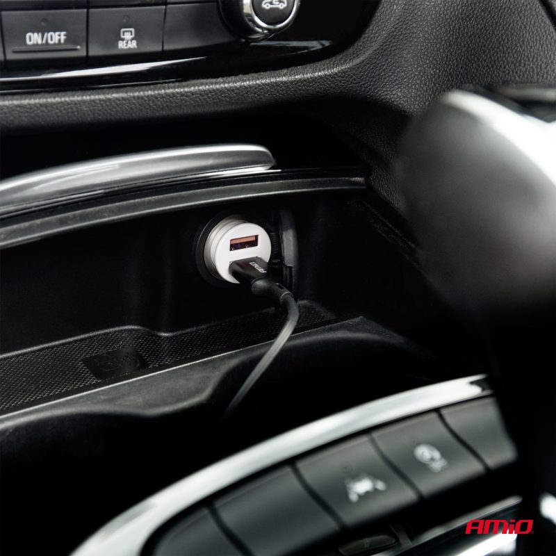 Nabíjačka do auta 2x USB-A 2.1A 12/24V AMiO-03872 – Obrázok 2