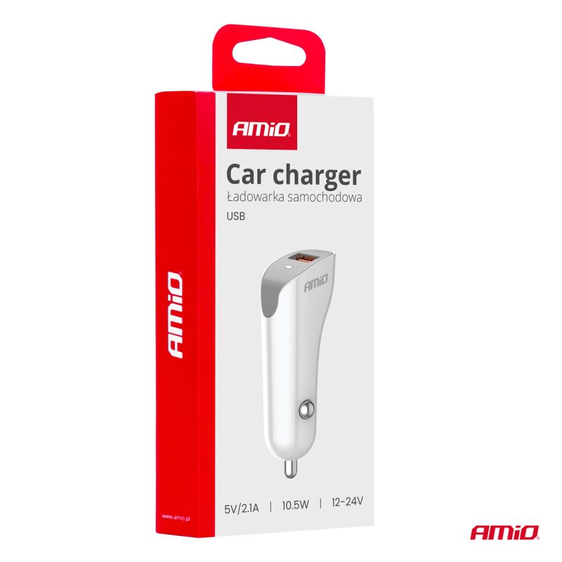 Nabíjačka do auta USB-A 2.1A 12/24V AMiO-03873 – Obrázok 5