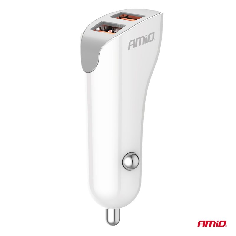 Nabíjačka do auta 2x USB-A 2.1A 12/24V AMiO-0387 – Obrázok 2