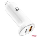 Nabíjačka do auta USB-A+ USB-C 20W 12/24V AMiO-03875 – Obrázok 4