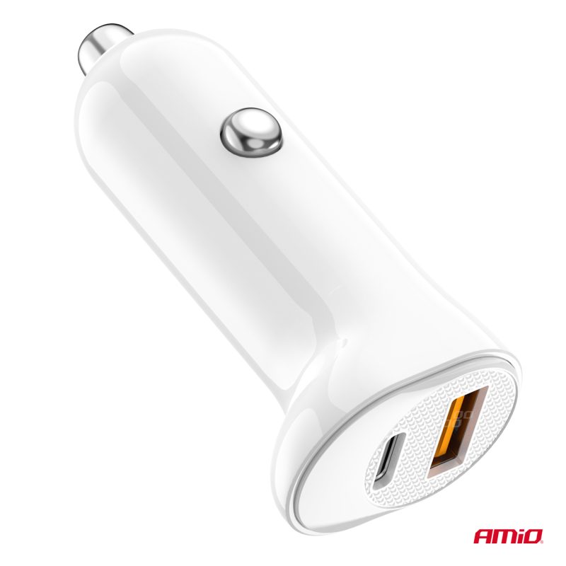 Nabíjačka do auta USB-A+ USB-C 20W 12/24V AMiO-03875 – Obrázok 4