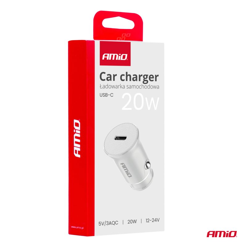 Nabíjačka do auta USB-C 20W 12/24V AMiO-03876 – Obrázok 6