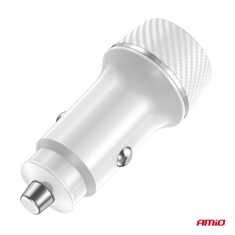Nabíjačka do auta USB-A + USB-C 20W 12/24V AMiO-03878 – Obrázok 4