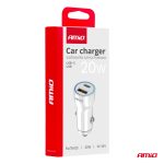 Nabíjačka do auta USB-A + USB-C 20W 12/24V AMiO-03881 – Obrázok 4