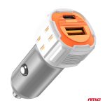Nabíjačka do auta USB-A + USB-C 20W 12/24V AMiO-03882 – Obrázok 3