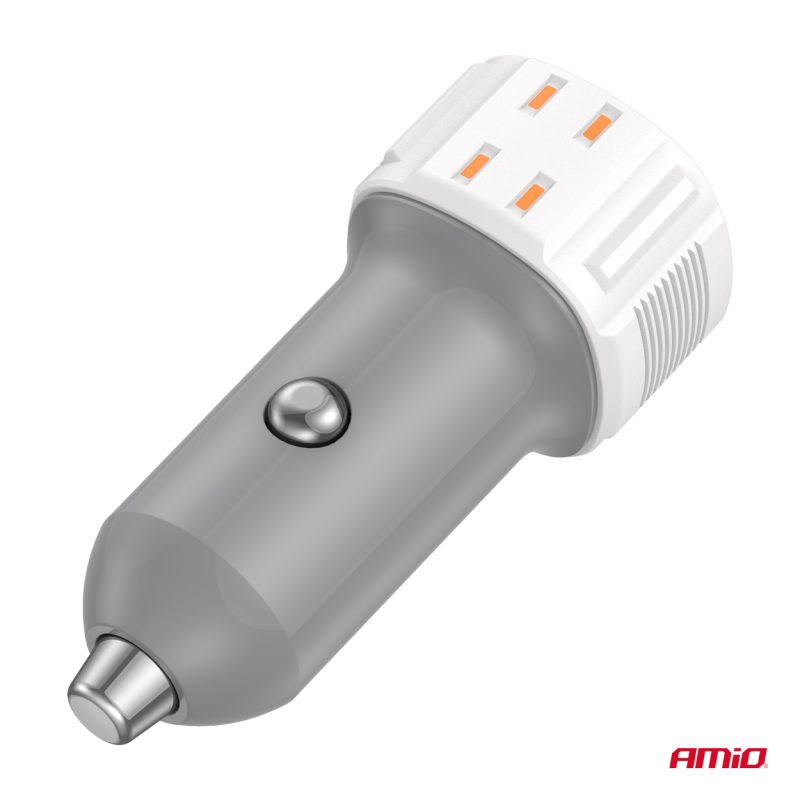 Nabíjačka do auta USB-A + USB-C 20W 12/24V AMiO-03882 – Obrázok 4