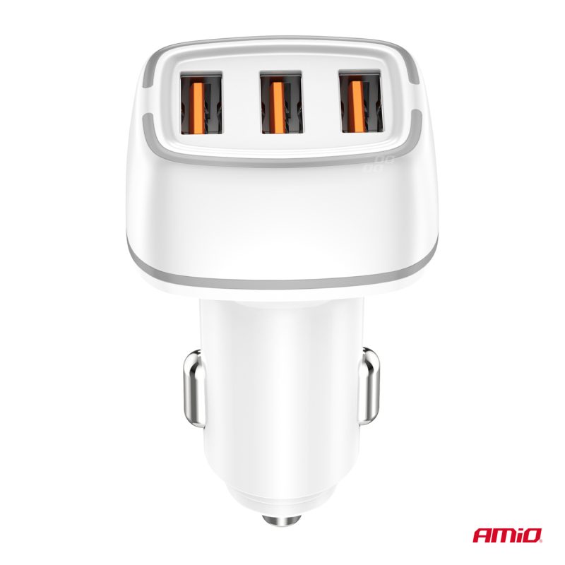 Nabíjačka do auta 2x USB-A + USB-C 32W 12/24V AMiO-03890 – Obrázok 4