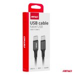 Kábel 'USB-C na USB-C 60W 200cm FullLINK AMIO-03903 – Obrázok 4