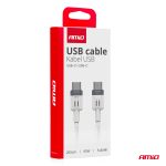 Kábel 'USB-C na USB-C 60W 200cm FullLINK AMIO-03909 – Obrázok 3