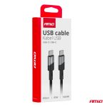 Kábel 'USB-C na USB-C 60W 200cm FullLINK AMIO-03927 – Obrázok 4