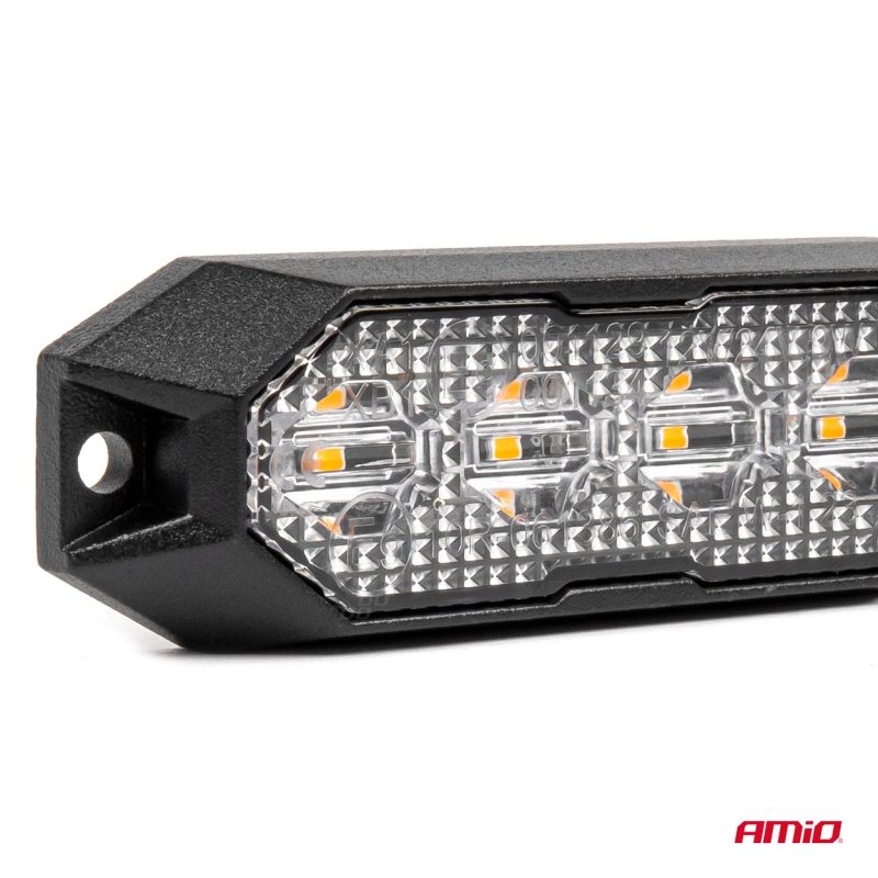 Výstražné osvetlenie oranžové 4x3W LED R65 R10 12/24V IP6K9K AMIO-03929 – Obrázok 2